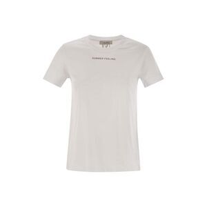 S MAX MARA Women's Cotton T-Shirt with Graphic Print Women WHITE T-Shirts & Tops